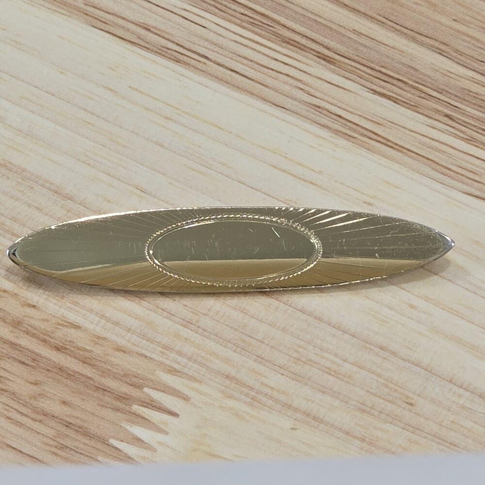 Vintage Monet Bar Brooch Gold Tone Pin Tie Clip Men's Necktie Clasp